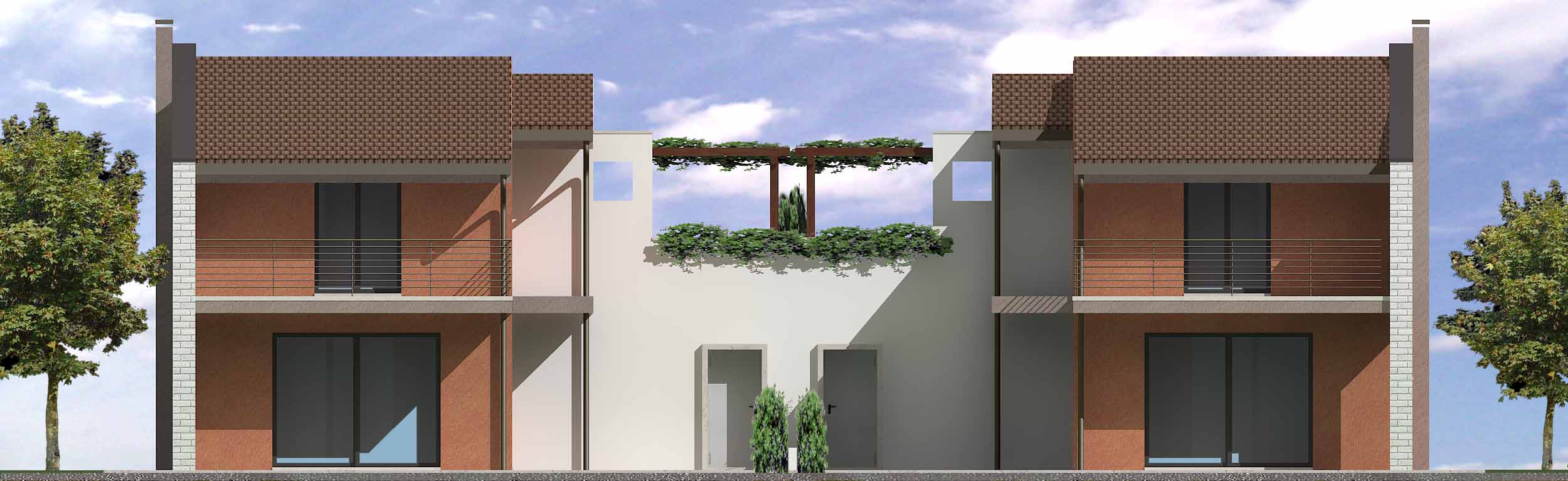 casa in argilla: prospetto